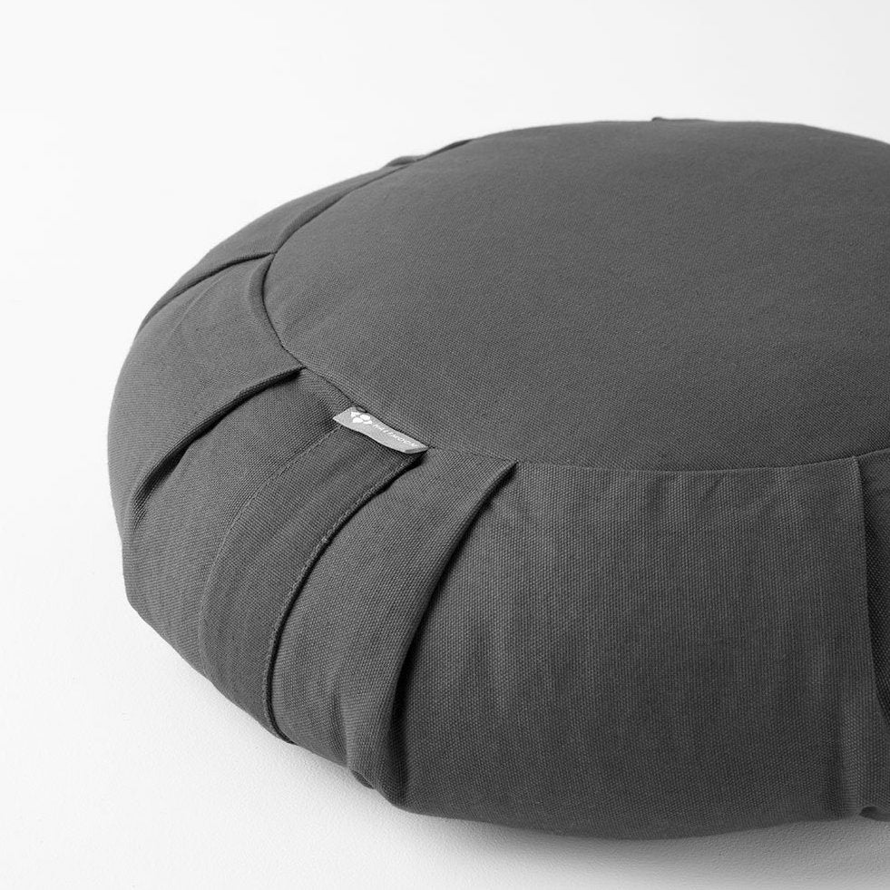 b, halfmoon Round Meditation Cushion Charcoal closeup